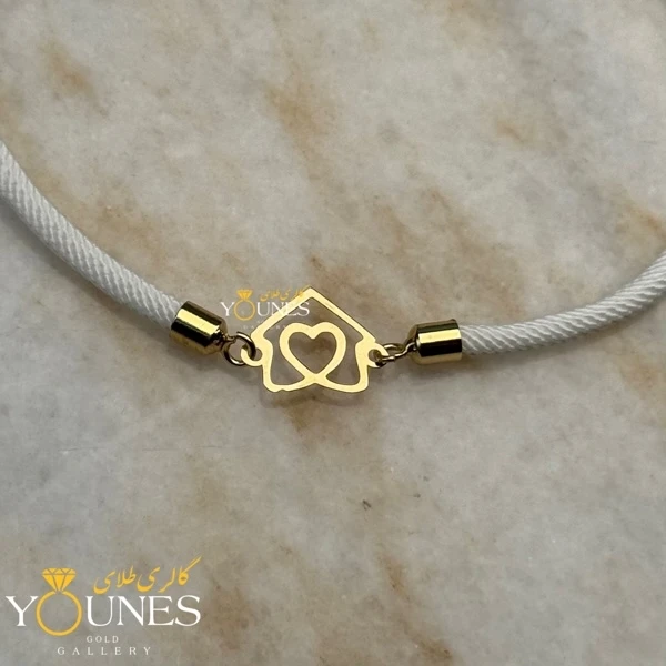 دستبند خانه و قلبی طلا لیزری